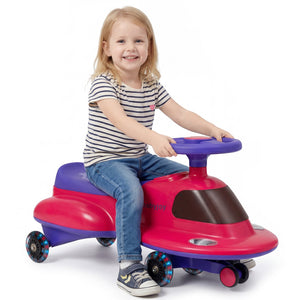 Kids Ride On Toy with Under-seat Storage and LED Flashing Wheels-Pink view 4