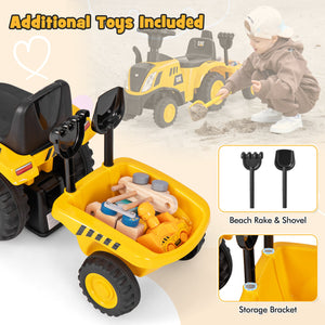 Kids Ride on Tractor Licensed Caterpillar with Detachable Trailer No Power-Yellow view 7