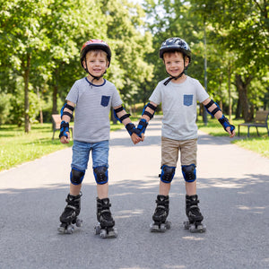 Kids Roller Skates for Girls Boys 4 Sizes Adjustable Quad Skates with Light-up Wheels-Black view 3