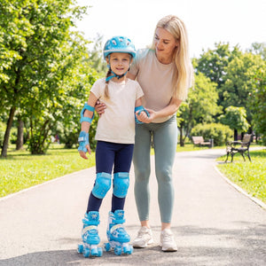 Kids Roller Skates for Girls Boys with Light-up Wheels and Safety Protection-Navy view 3