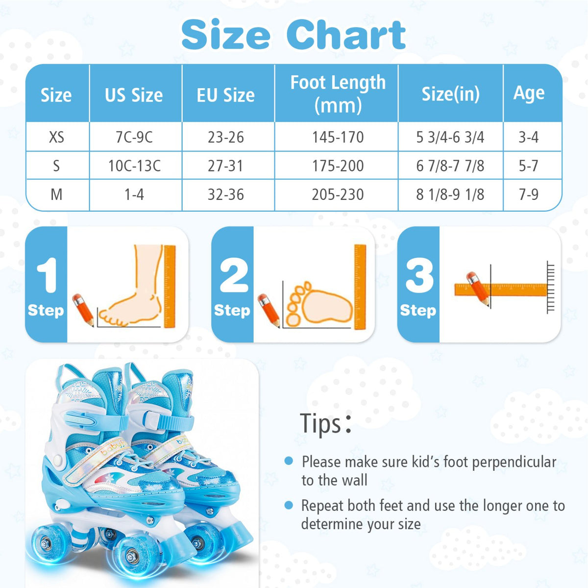 Kids Roller Skates for Girls Boys with Light-up Wheels and Safety Protection-Navy view 4