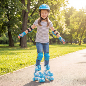 Kids Roller Skates for Girls Boys with Light-up Wheels and Safety Protection-Navy view 5