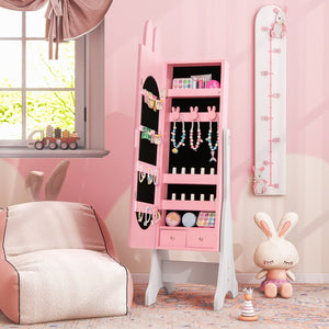 Kids Room Furniture Set with Princess Vanity Table and Chair-Pink view 3