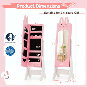 Kids Room Furniture Set with Princess Vanity Table and Chair-Pink view 5