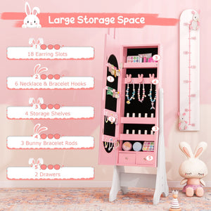 Kids Room Furniture Set with Princess Vanity Table and Chair-Pink view 8