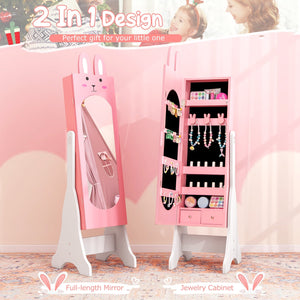 Kids Room Furniture Set with Princess Vanity Table and Chair-Pink view 9