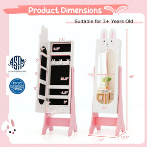 Kids Room Furniture Set with Princess Vanity Table and Chair-White view 4