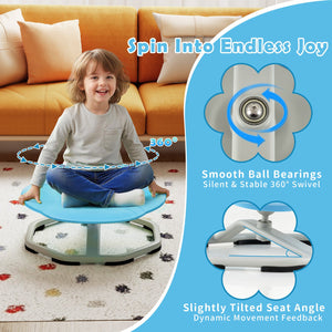 Kids Sensory Swivel Chair Cat Claw 360° Spinning Chair with Non-Slip Metal Base-Blue view 8