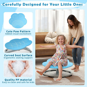 Kids Sensory Swivel Chair Cat Claw 360° Spinning Chair with Non-Slip Metal Base-Blue view 9