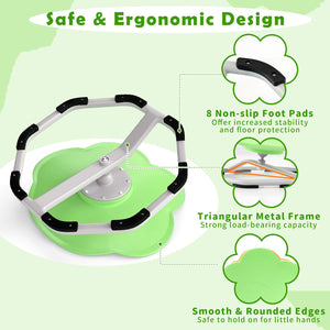 Kids Sensory Swivel Chair Cat Claw 360° Spinning Chair with Non-Slip Metal Base-Green view 9