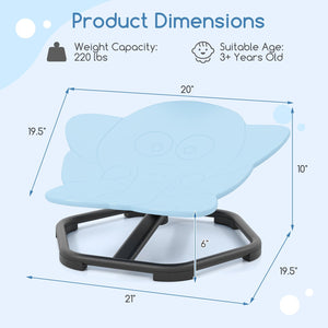 Kids Sensory Swivel Chair Elephant 360° Spinning Chair with Non-Slip Metal Base-Blue view 5