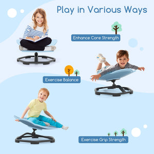Kids Sensory Swivel Chair Elephant 360° Spinning Chair with Non-Slip Metal Base-Blue view 6