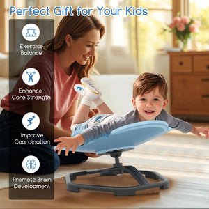 Kids Sensory Swivel Chair Elephant 360° Spinning Chair with Non-Slip Metal Base-Blue view 9