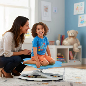 Kids Sensory Swivel Chair Elephant 360° Spinning Chair with Non-Slip Metal Base-Light Blue view 3