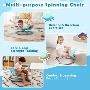 Kids Sensory Swivel Chair Elephant 360° Spinning Chair with Non-Slip Metal Base-Light Blue view 6