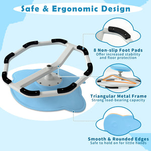 Kids Sensory Swivel Chair Elephant 360° Spinning Chair with Non-Slip Metal Base-Light Blue view 9