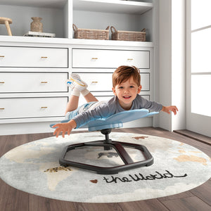 Kids Sensory Swivel Chair Elephant Petal 360° Spinning Chair-Blue view 3
