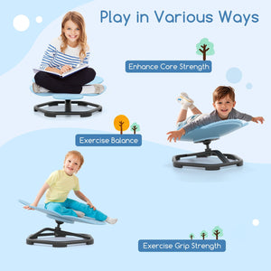 Kids Sensory Swivel Chair Elephant Petal 360° Spinning Chair-Blue view 6