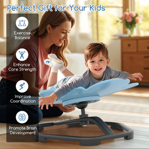 Kids Sensory Swivel Chair Elephant Petal 360° Spinning Chair-Blue view 9
