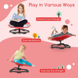 Kids Sensory Swivel Chair Elephant Petal 360° Spinning Chair-Red view 6