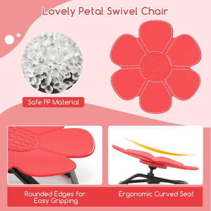Kids Sensory Swivel Chair Elephant Petal 360° Spinning Chair-Red view 8