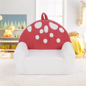 Kids Sofa Toddler Foam Couch with Soft Fleece Fabric Cover-Beige & Red view 3
