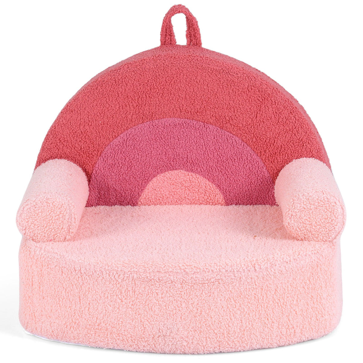 Kids Sofa Toddler Foam Couch with Soft Fleece Fabric Cover-Pink