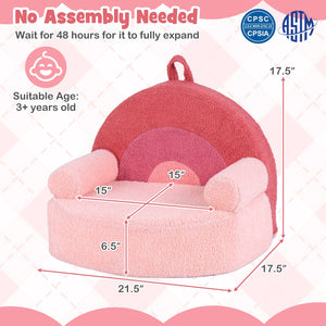Kids Sofa Toddler Foam Couch with Soft Fleece Fabric Cover-Pink view 4