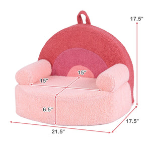 Kids Sofa Toddler Foam Couch with Soft Fleece Fabric Cover-Pink view 5