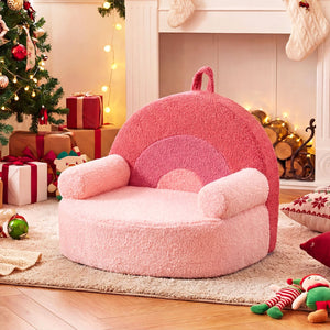 Kids Sofa Toddler Foam Couch with Soft Fleece Fabric Cover-Pink view 6