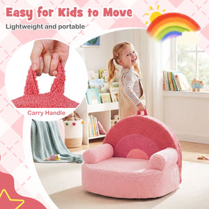 Kids Sofa Toddler Foam Couch with Soft Fleece Fabric Cover-Pink view 9