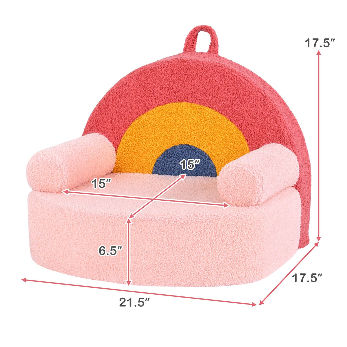 Kids Sofa Toddler Foam Couch with Soft Fleece Fabric Cover-Red view 5