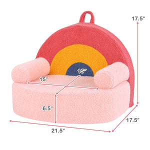 Kids Sofa Toddler Foam Couch with Soft Fleece Fabric Cover-Red view 5