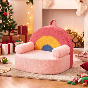 Kids Sofa Toddler Foam Couch with Soft Fleece Fabric Cover-Red view 7