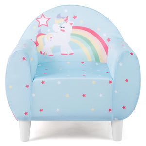 Kids Sofa with Breathable Spandex Fabric and High-density Sponge Filling for Boys and Girls-Blue