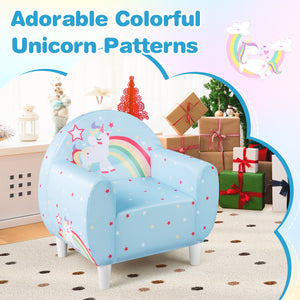 Kids Sofa with Breathable Spandex Fabric and High-density Sponge Filling for Boys and Girls-Blue view 6