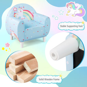 Kids Sofa with Breathable Spandex Fabric and High-density Sponge Filling for Boys and Girls-Blue view 8