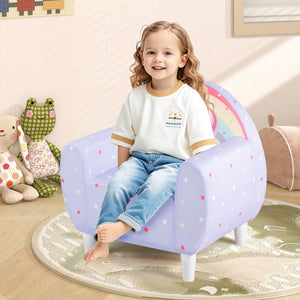 Kids Sofa with Breathable Spandex Fabric and High-density Sponge Filling for Boys and Girls-Purple view 2