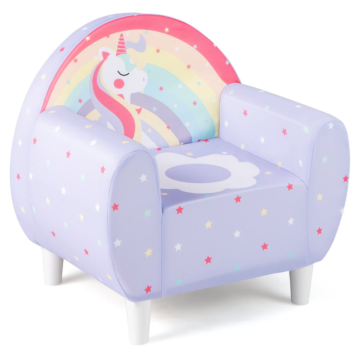 Kids Sofa with Breathable Spandex Fabric and High-density Sponge Filling for Boys and Girls-Purple view 4