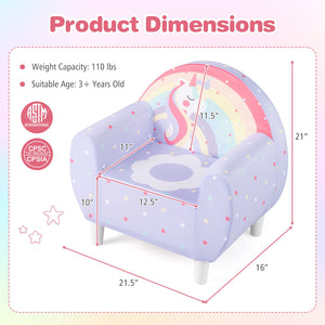 Kids Sofa with Breathable Spandex Fabric and High-density Sponge Filling for Boys and Girls-Purple view 5
