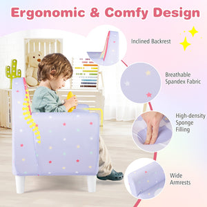Kids Sofa with Breathable Spandex Fabric and High-density Sponge Filling for Boys and Girls-Purple view 7