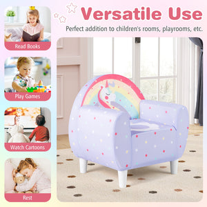 Kids Sofa with Breathable Spandex Fabric and High-density Sponge Filling for Boys and Girls-Purple view 9