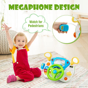 Kids Steering Wheel Pretend Play Toy Set with Lights and Sounds view 8