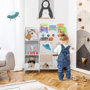 Kids Toy and Book Organizer Children Wooden Storage Cabinet with Storage Bins view 3