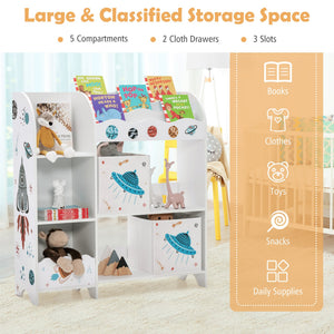 Kids Toy and Book Organizer Children Wooden Storage Cabinet with Storage Bins view 7