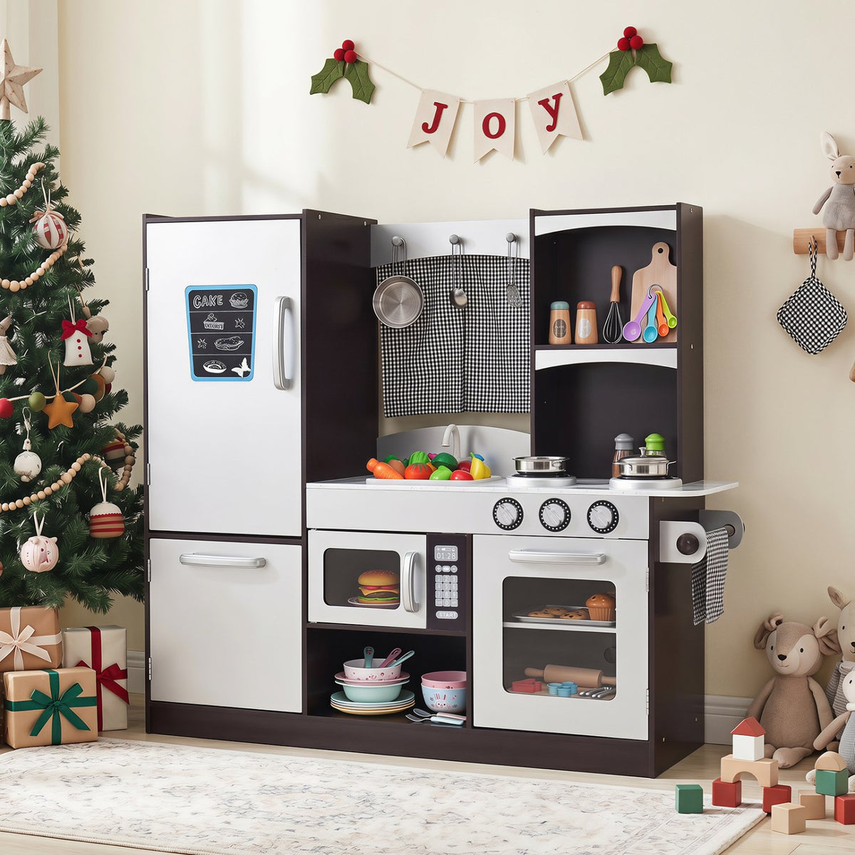 Kids Wooden Modern Kitchen Cooking Pretend Play Set view 2