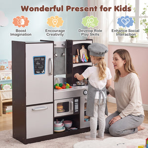 Kids Wooden Modern Kitchen Cooking Pretend Play Set view 8