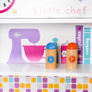 Kids Wooden Pretend Cooking Playset Cookware Play Set Kitchen Toys Toddler Gift-Pink view 8
