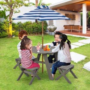 Kids Wooden Table Set for Children Aged 3+ Years-Gray view 2