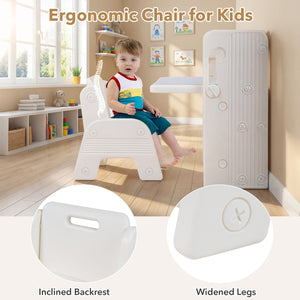 Kids Writing Desk and Chair Set with Side Bookshelves-White view 6